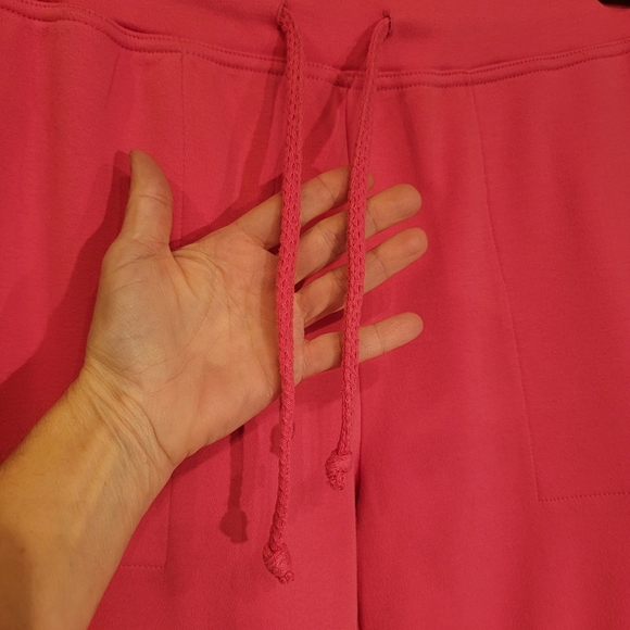 COLDWATER CREEK ♡ NEW Pink Thick Cotton Blend Pull String Side Pocket Capris S/M - Picture 4 of 11
